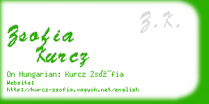 zsofia kurcz business card